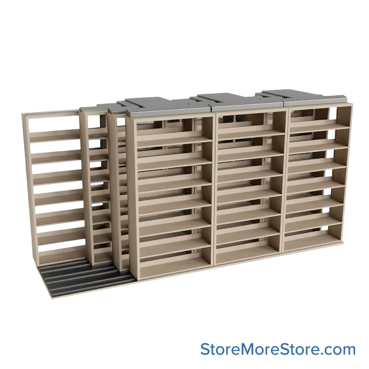 Sliding File Shelves, 172" W x 54.5" D x 83.75" H