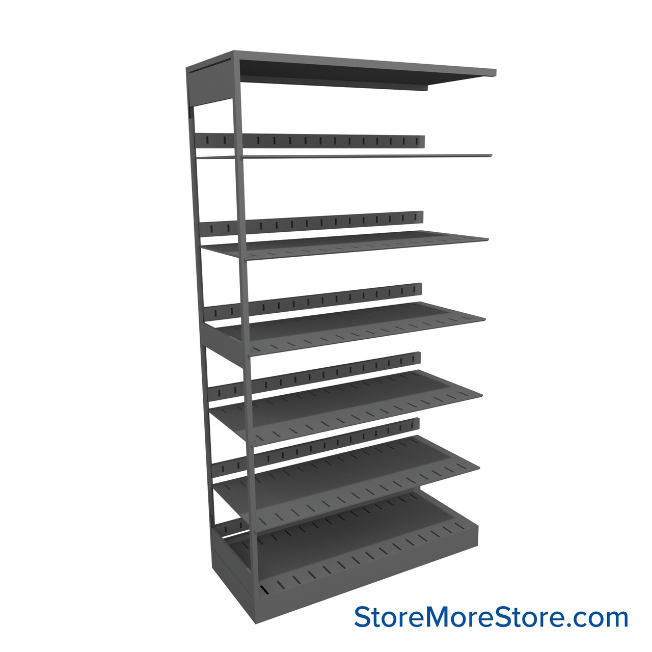 Legal File Shelving, 36" W x 15" D x 64.25" H, Single-Sided Adder Unit