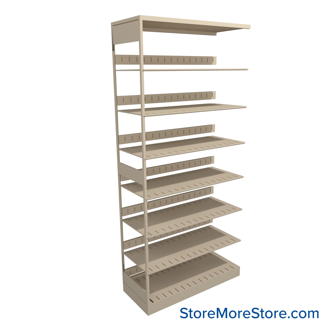 Legal File Shelving, 36" W x 15" D x 76.25" H, Single-Sided Adder Unit