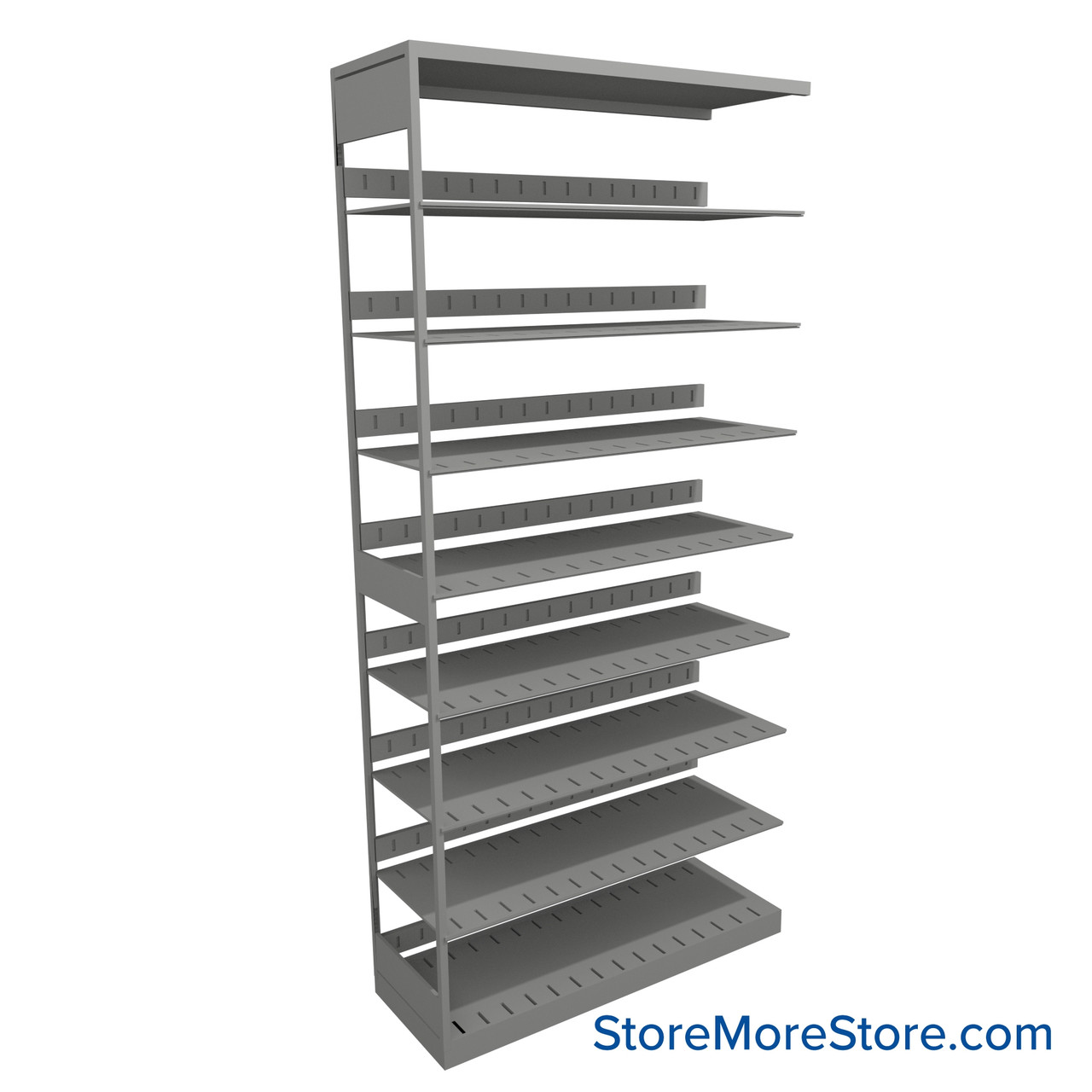 Legal File Shelving, 42" W x 15" D x 88.25" H, Single-Sided Adder Unit