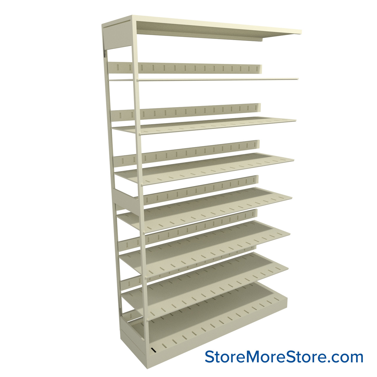 Legal File Shelving, 48" W x 15" D x 76.25" H, Single-Sided Adder Unit