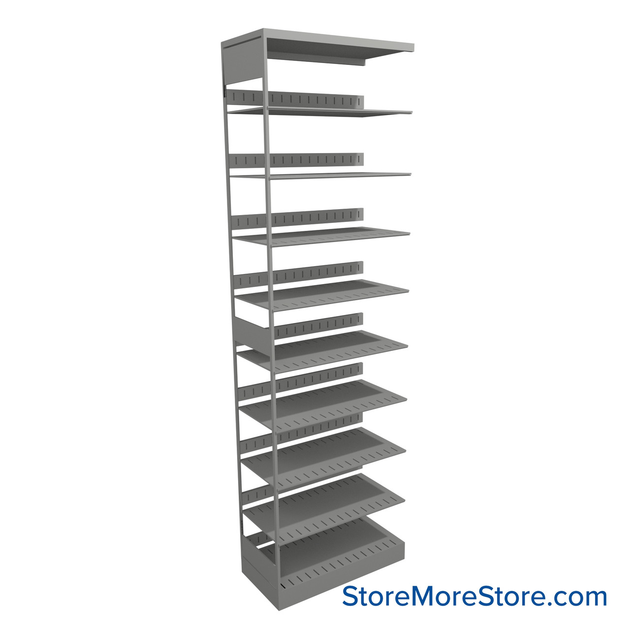Legal File Shelving, 30" W x 15" D x 97.25" H, Single-Sided Adder Unit