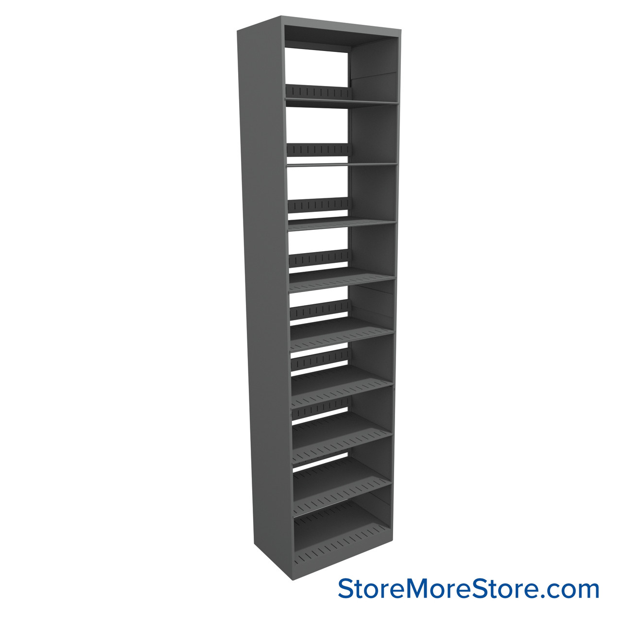 Legal File Shelving, 24" W x 15" D x 97.25" H, Single-Sided Starter Unit