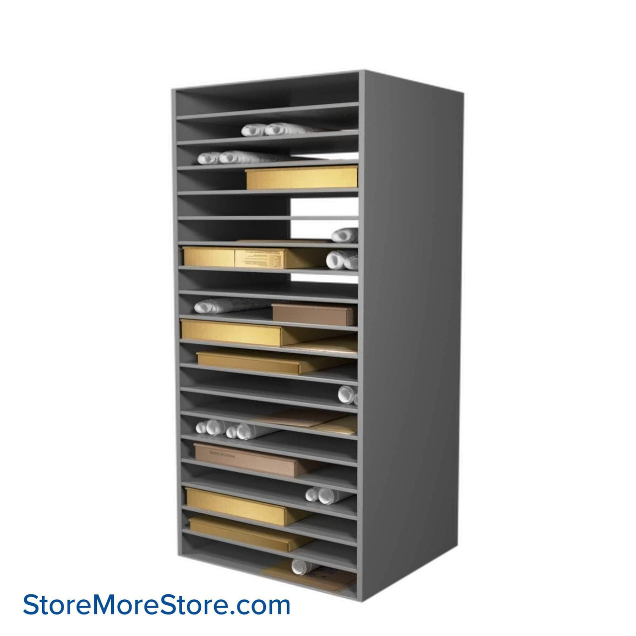 Shelving for Works on Paper, 42" W x 30" D x 88" H, Solid Door, Key Lock