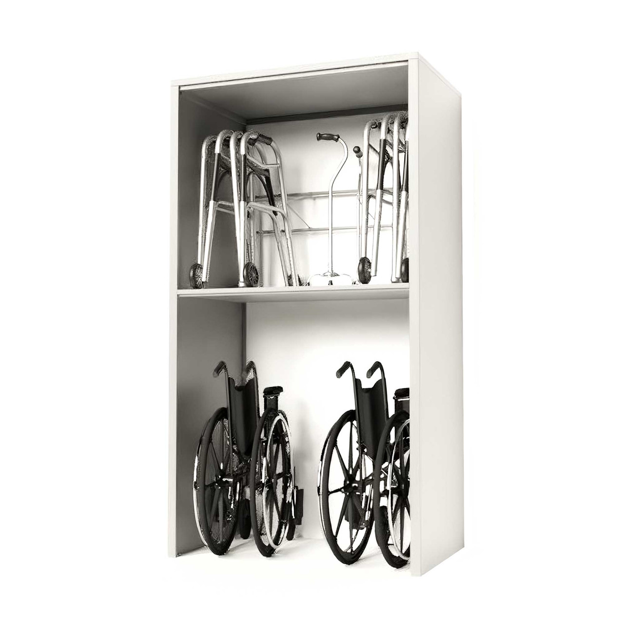 Wheelchair and Walker Shelving, 48" W x 24" D x 88" H