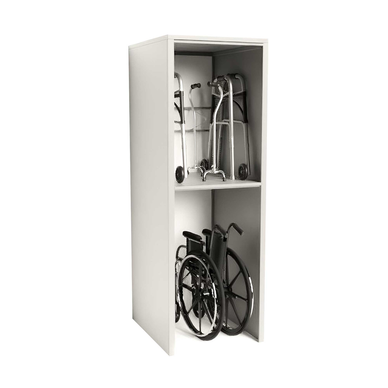 Wheelchair and Walker Shelving, 36" W x 30" D x 88" H
