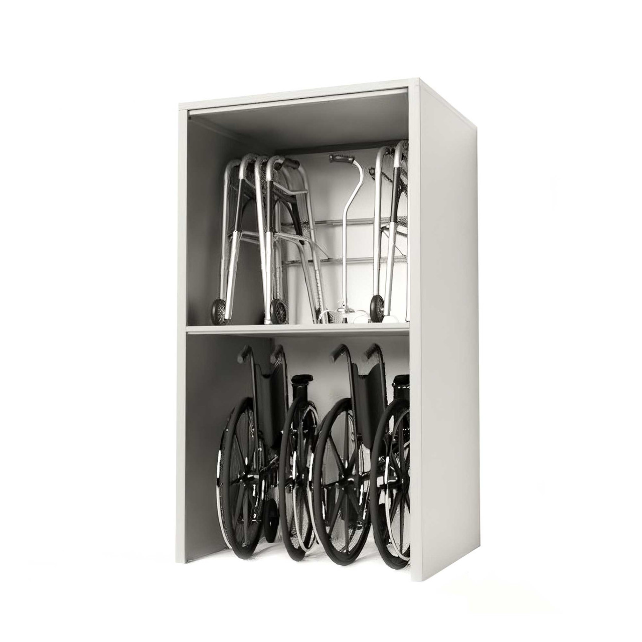 Wheelchair and Walker Shelving, 42" W x 30" D x 76" H