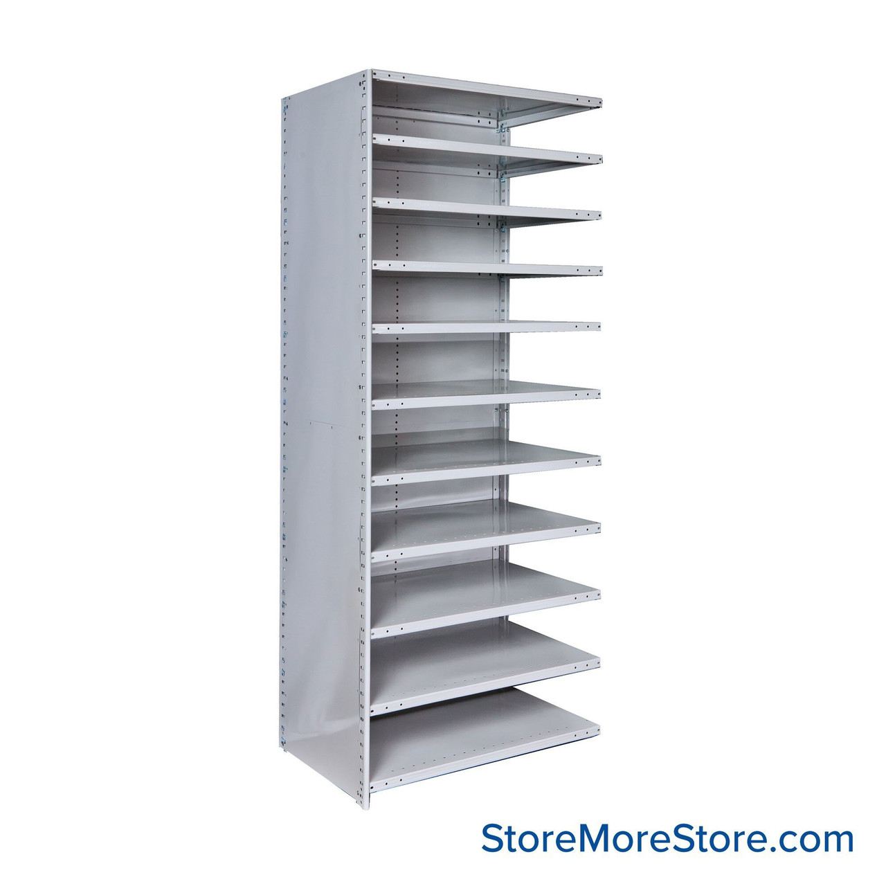 Antimicrobial Shelving, 48" W x 18" D, Adder Unit, Closed Shelving, 11 Adjustable Shelfs