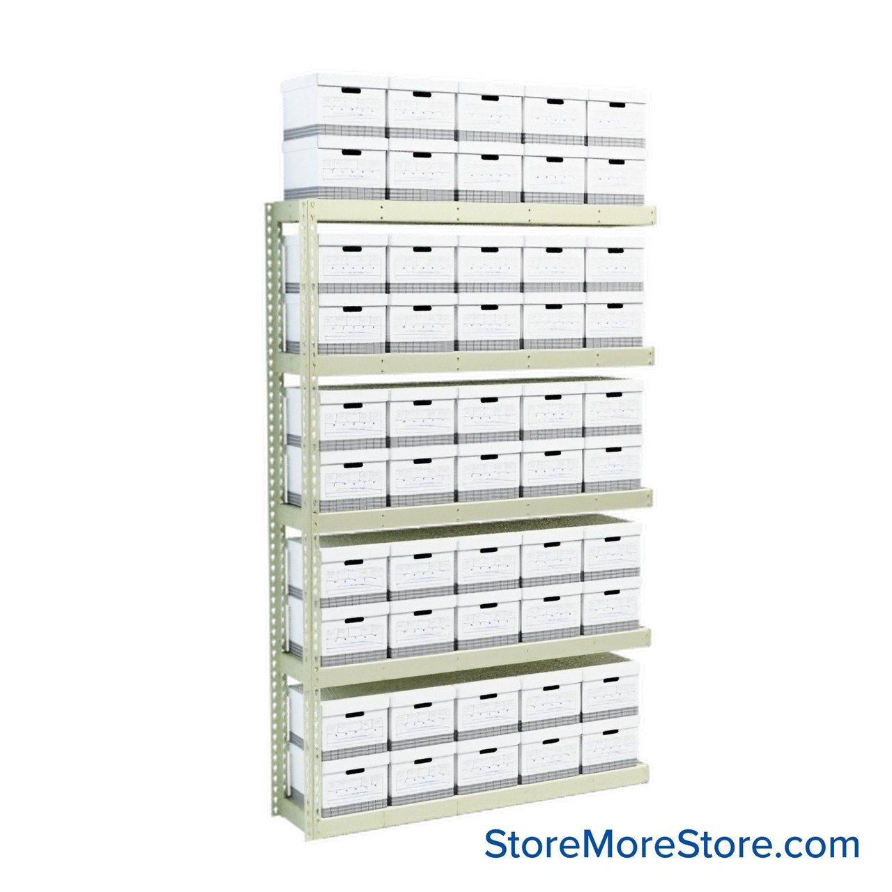 File Box Rack, 69" W x 15" D x 108" H, Adder Unit, Steel
