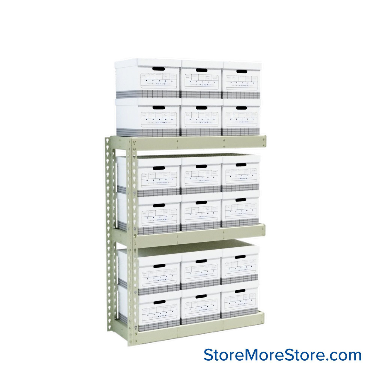 File Box Rack, 42" W x 15" D x 60" H, Adder Unit, Particle Board