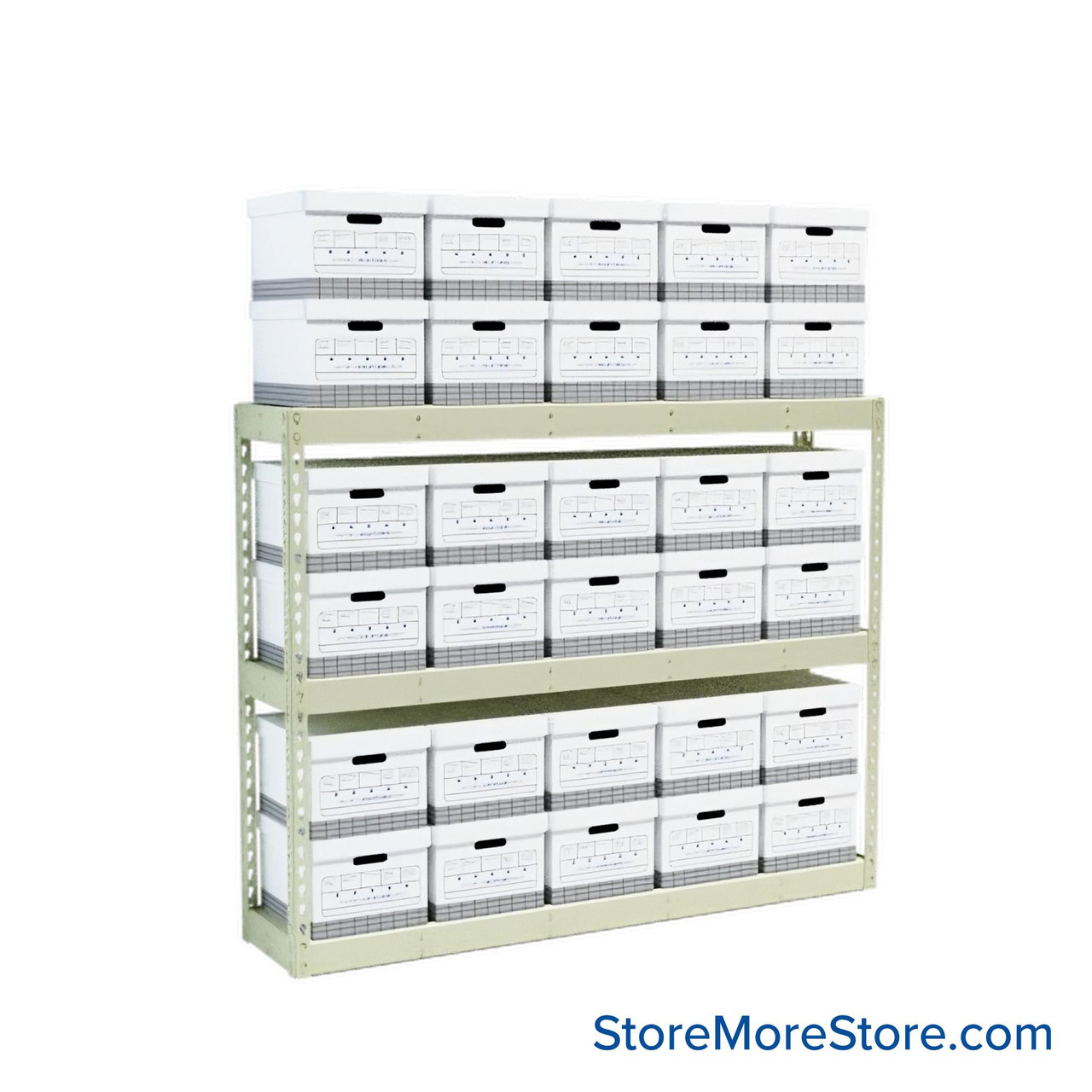 File Box Rack, 69" W x 15" D x 60" H, Starter Unit, Steel