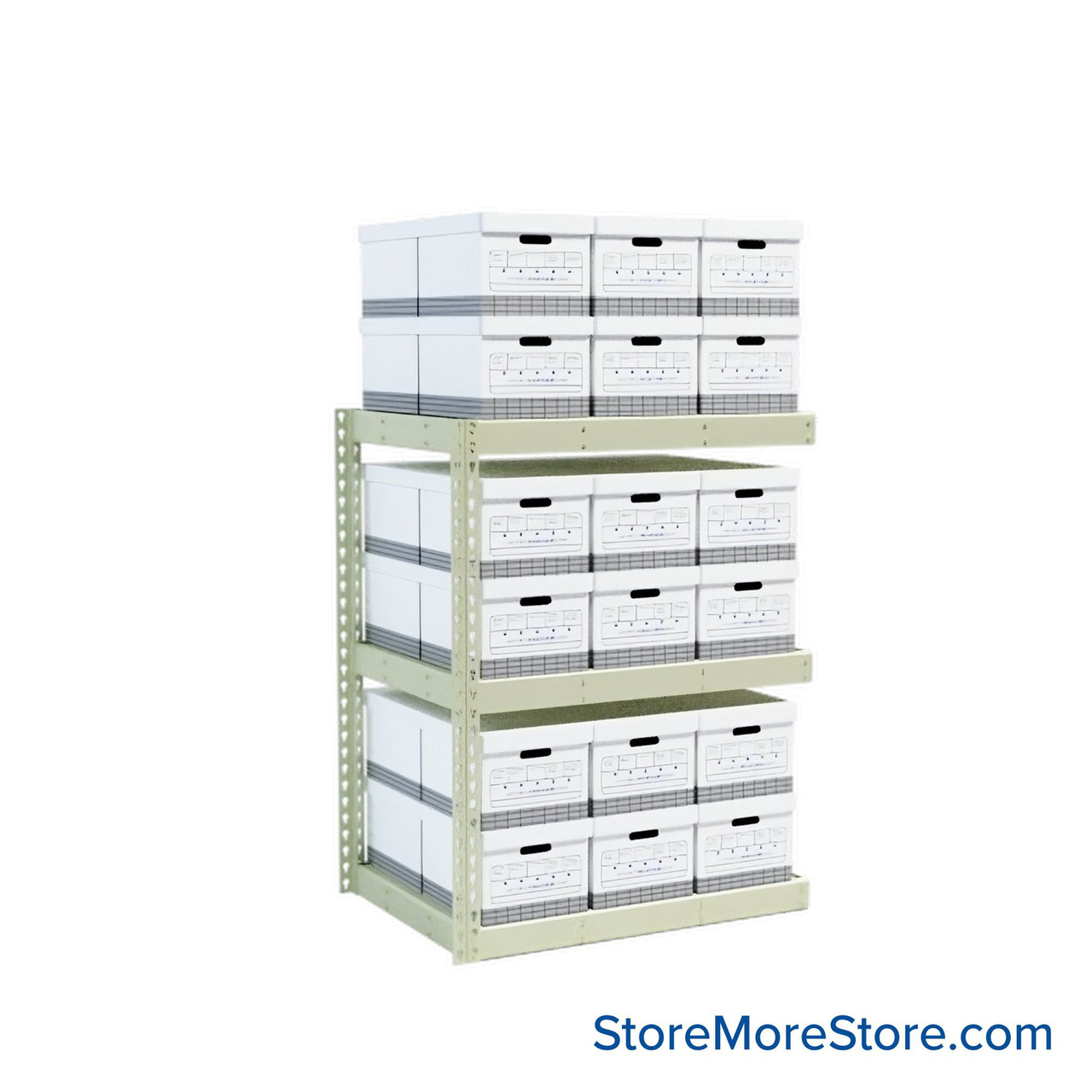 File Box Rack, 42" W x 30" D x 60" H, Adder Unit, Steel