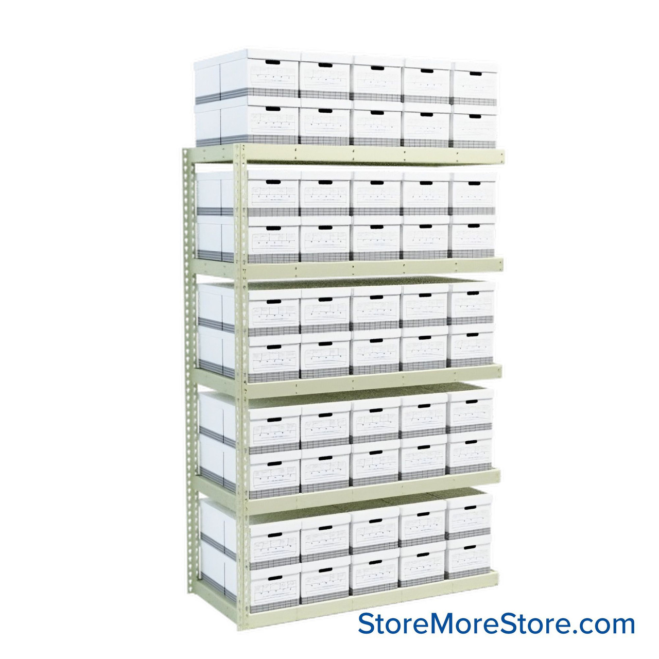 File Box Rack, 69" W x 30" D x 108" H, Adder Unit, Steel