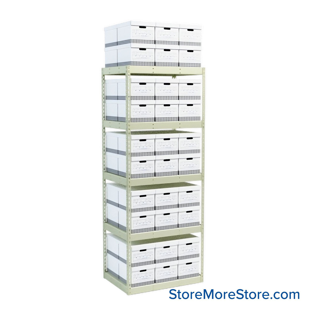 File Box Rack, 42" W x 30" D x 108" H, Starter Unit, Particle Board