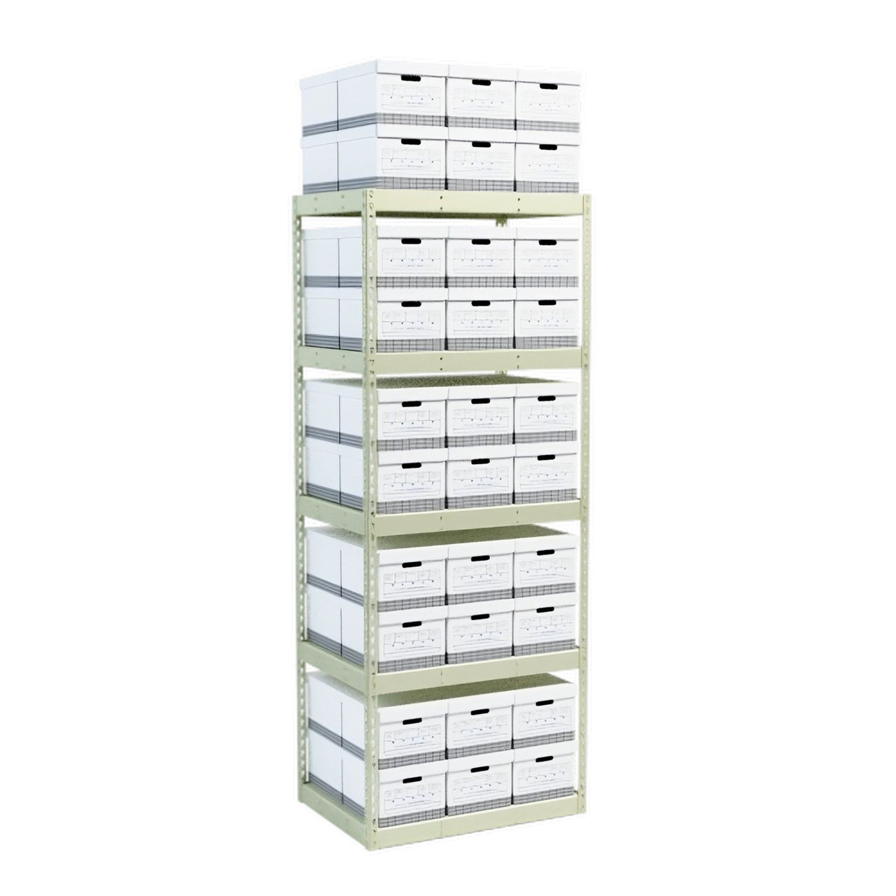File Box Rack, 42" W x 30" D x 108" H, Starter Unit, Steel