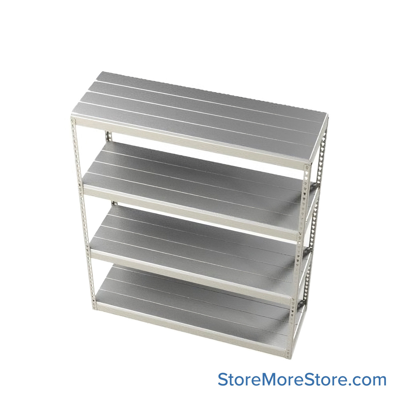 Bulk Storage Racks, 72" W x 48" D x 84" H, Angle Beam, Steel Decking