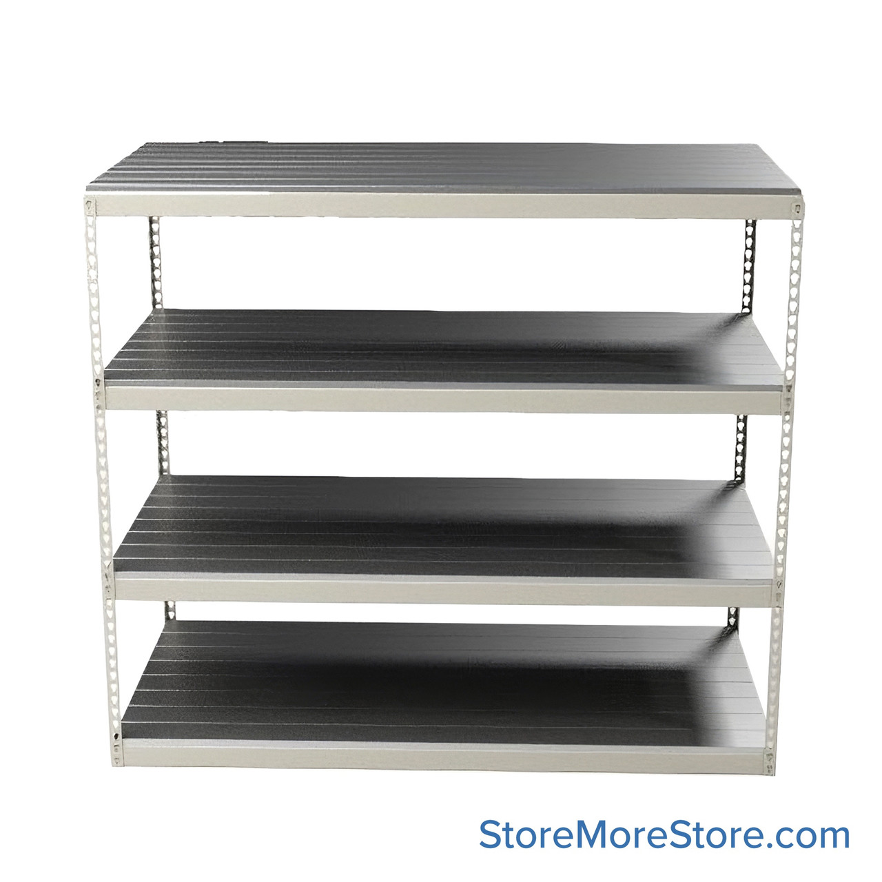 Bulk Storage Racks, 96" W x 48" D x 84" H, Angle Beam, Steel Decking