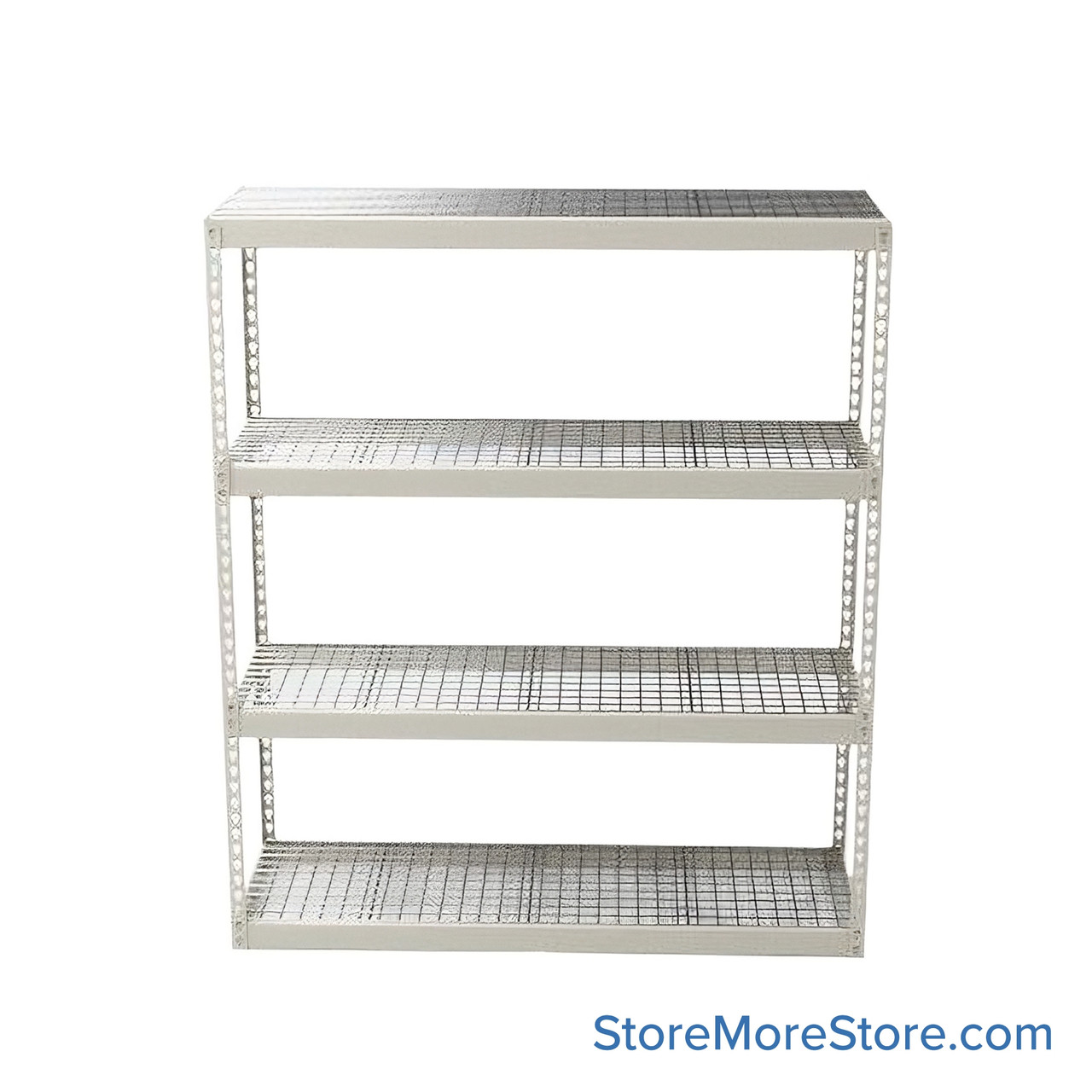 Bulk Storage Racks, 72" W x 36" D x 84" H, Angle Beam, Wire Decking