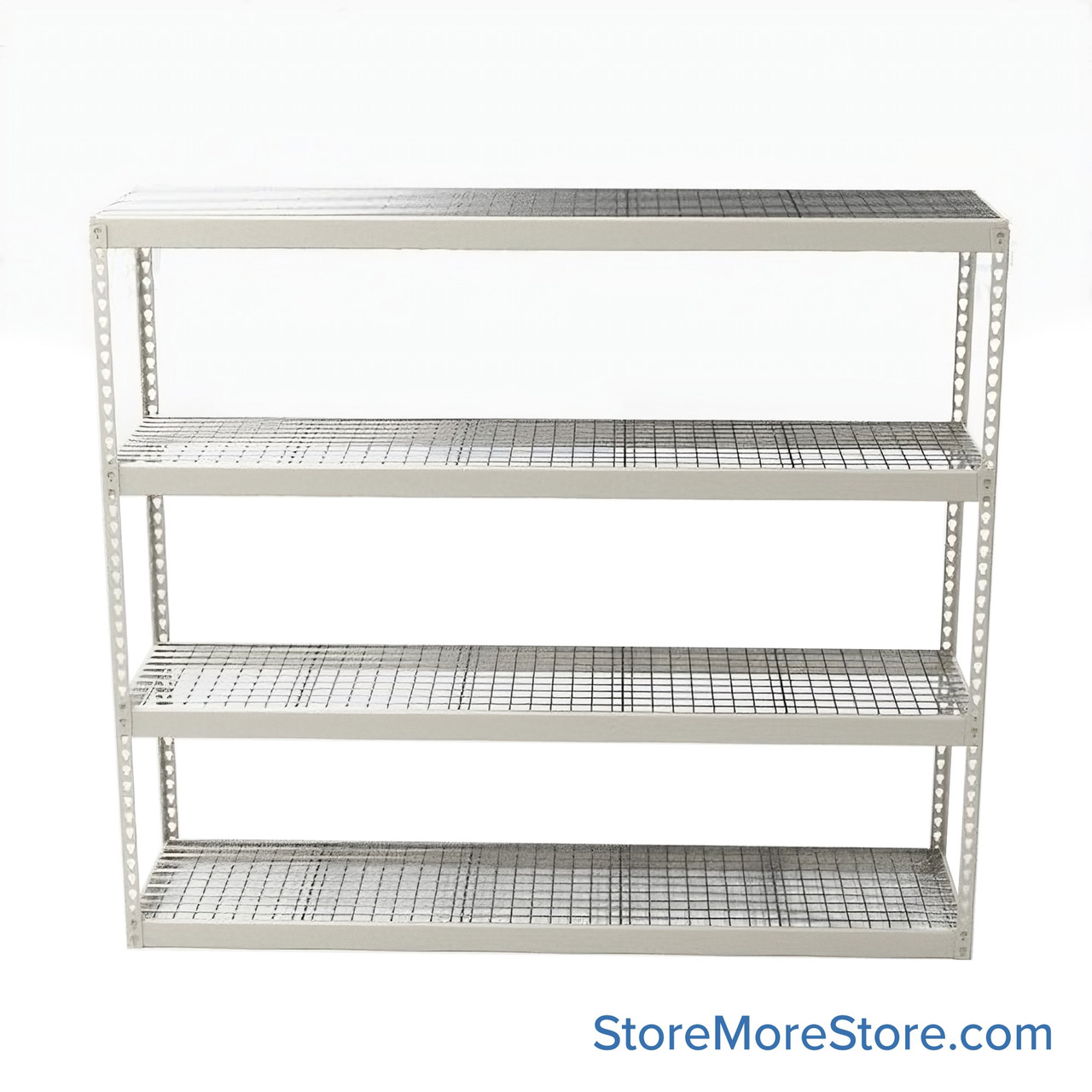 Bulk Storage Racks, 96" W x 36" D x 84" H, Angle Beam, Wire Decking