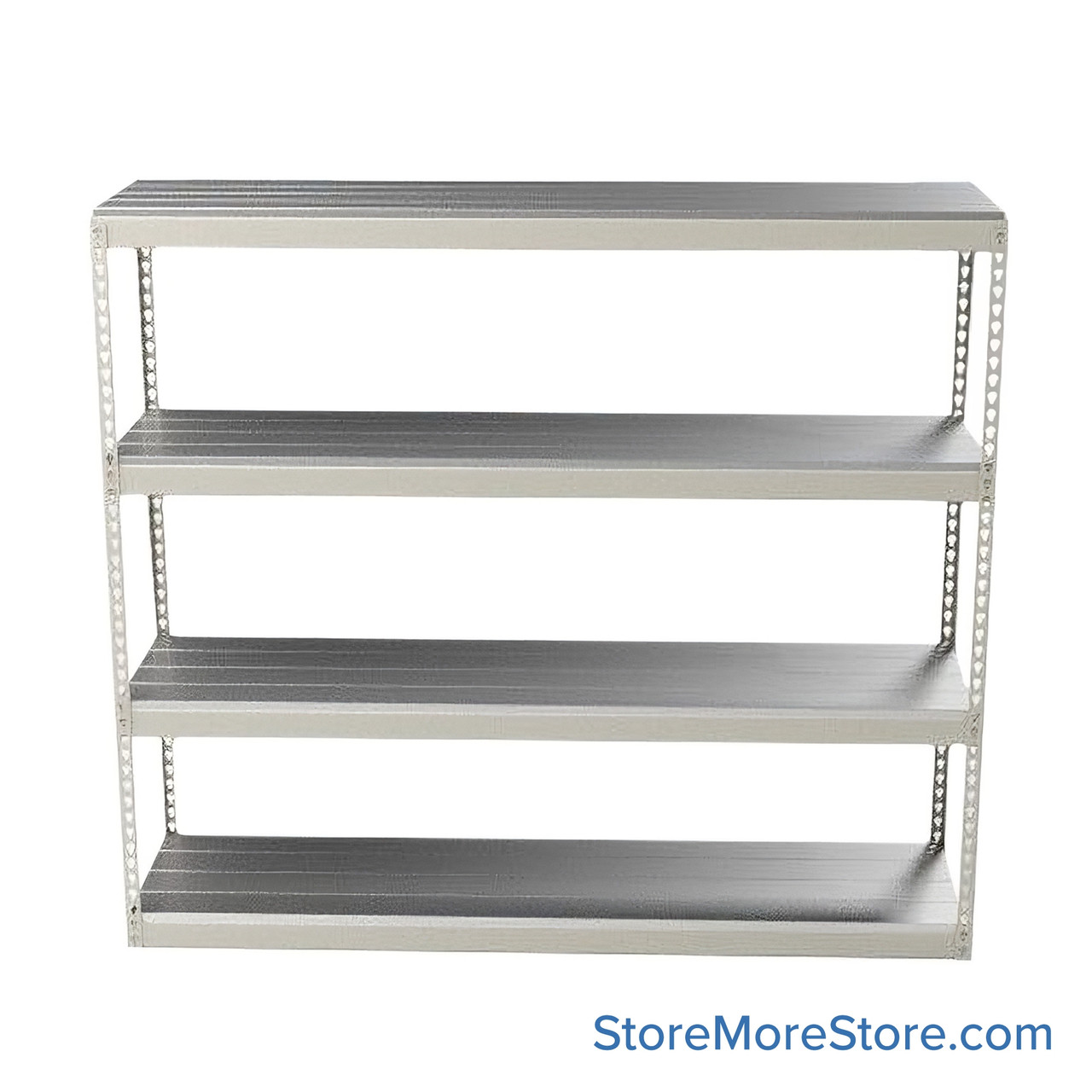 Bulk Storage Racks, 96" W x 18" D x 84" H, Angle Beam, Steel Decking