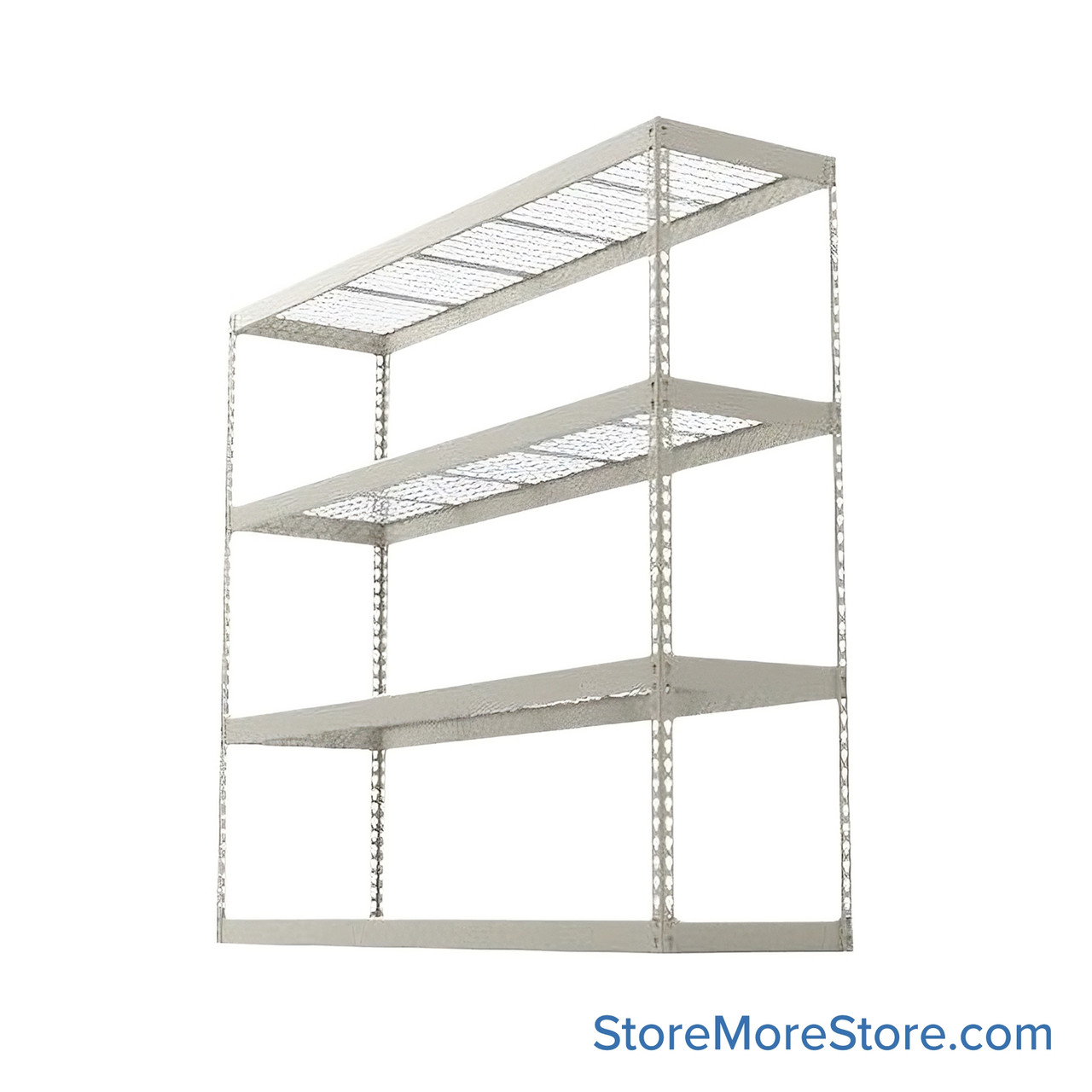 Bulk Storage Racks, 96" W x 18" D x 84" H, Angle Beam, Wire Decking