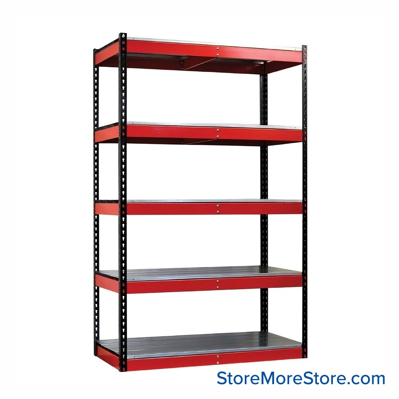 Boltless Steel Shelving with Decking, 48" W, Steel Decking