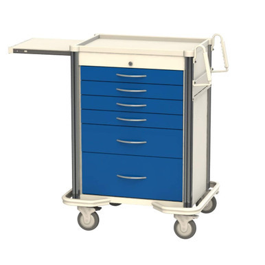 Aluminum and Steel Anesthesia Carts, 32" W x 25" D x 46" H, 3 Small, 2 Medium, 1 Large, Electronic Push Button Lock w/ Key Override