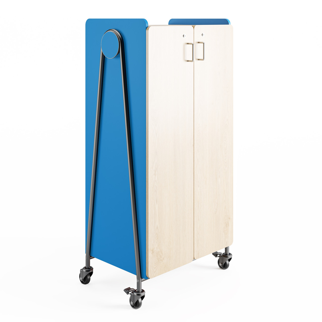 Double Column Storage Cart with Doors, 30" W x 60" H