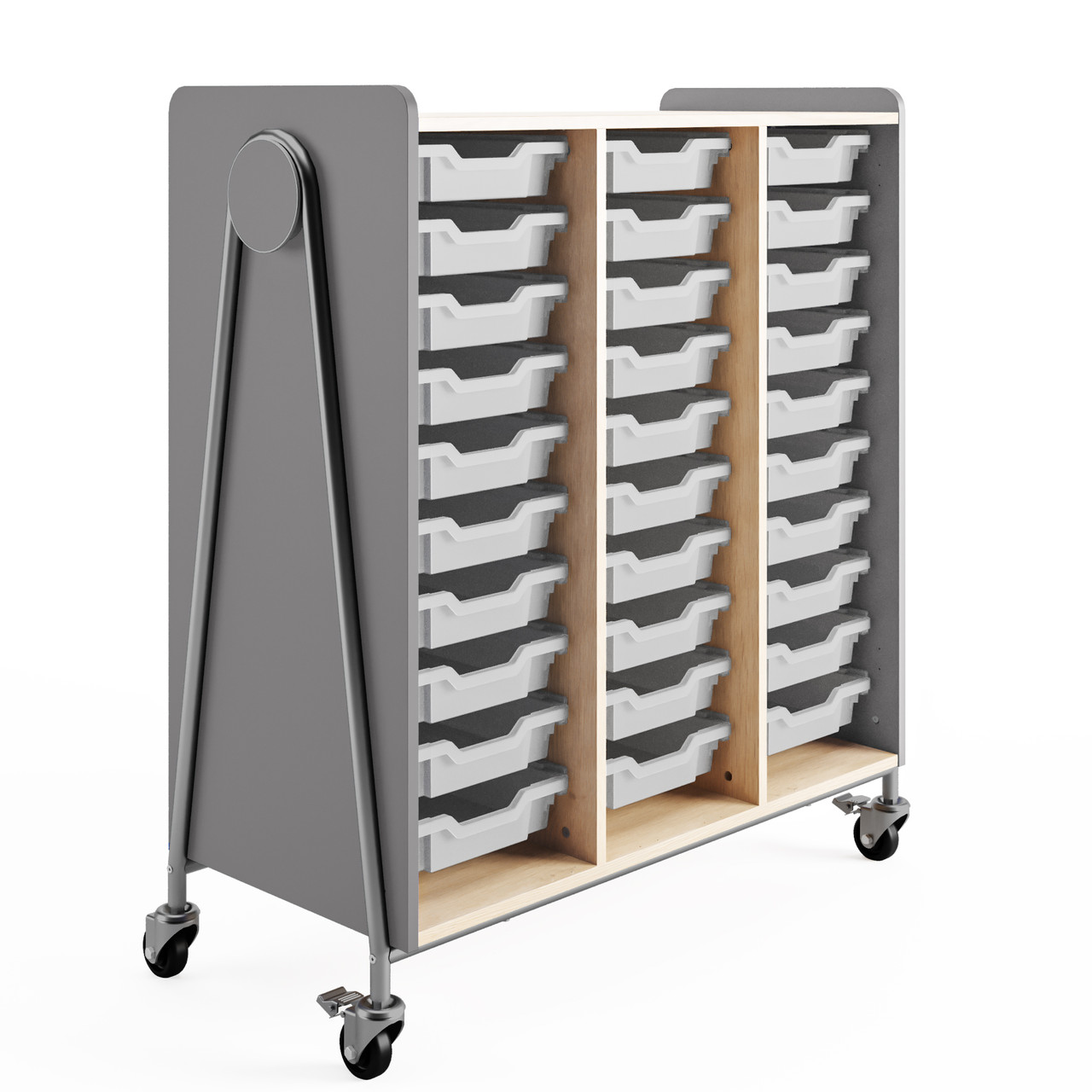 Rolling Storage Cart with Drawers and Whiteboard, 43.25" W x 48" H