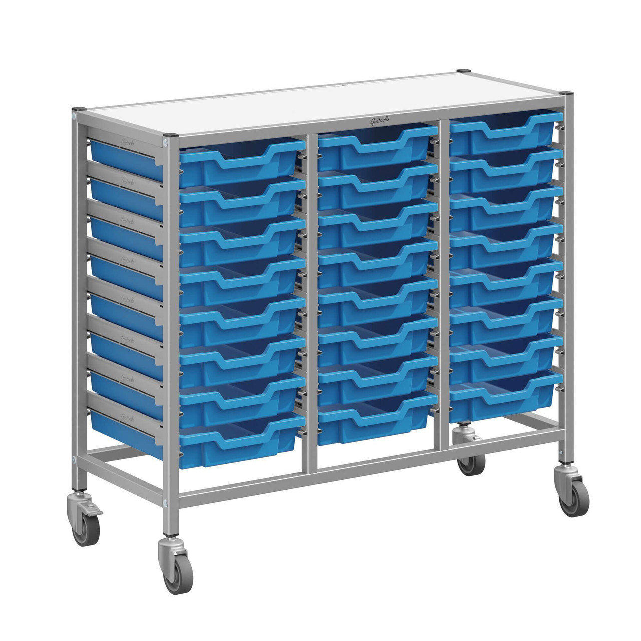 Classroom Storage Cart, 24 Shallow Trays