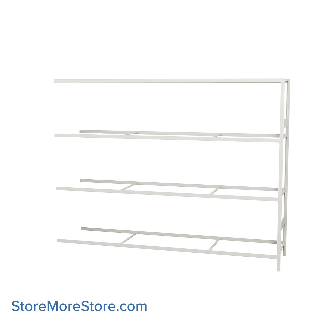 Wide Span Shelving, 96" W x 24" D x 75" H, Open - Adder, Heavy-Duty (12-Gauge), No Decking, 4 Adjustable Levels