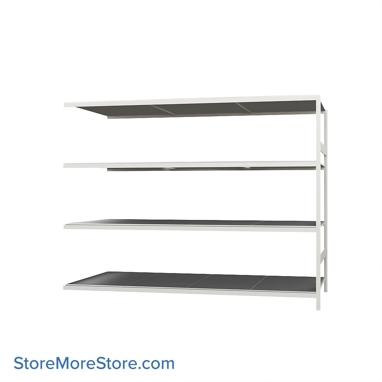 Wide Span Shelving, 96" W x 48" D x 75" H, Open - Adder, Heavy-Duty (12-Gauge), Steel, 4 Adjustable Levels