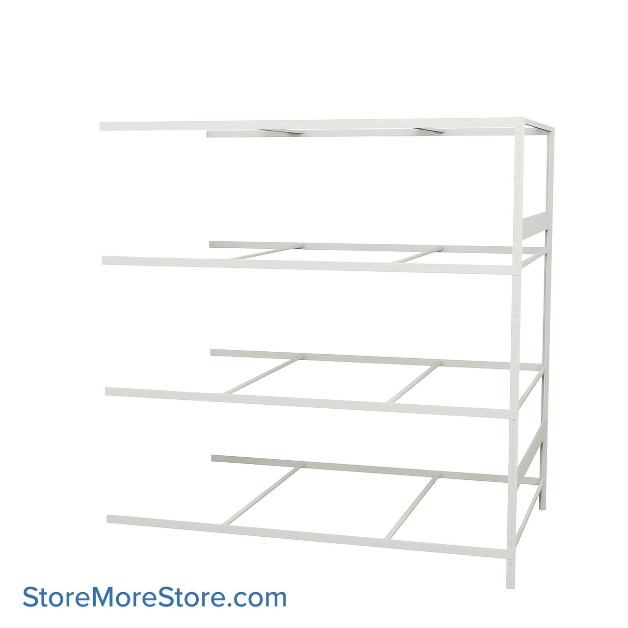 Wide Span Shelving, 72" W x 48" D x 75" H, Open - Adder, Heavy-Duty (12-Gauge), No Decking, 4 Adjustable Levels