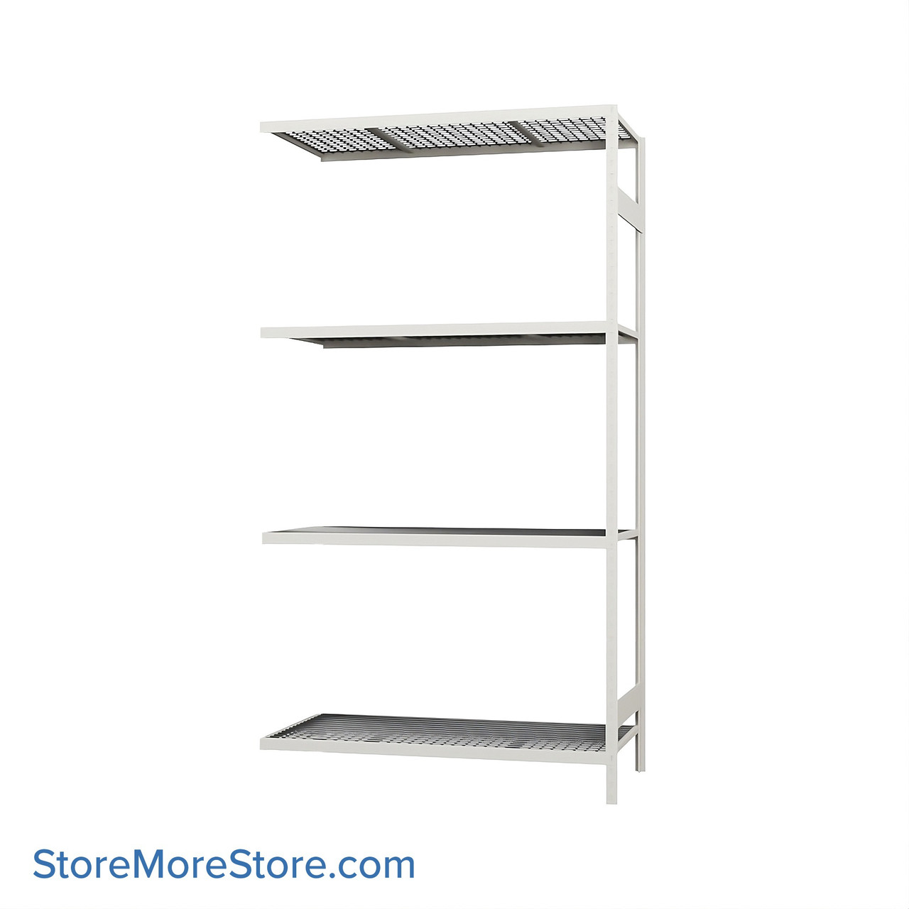 Wide Span Shelving, 48" W x 24" D x 87" H, Open - Adder, Medium-Duty (14-Gauge), Wire, 4 Adjustable Levels