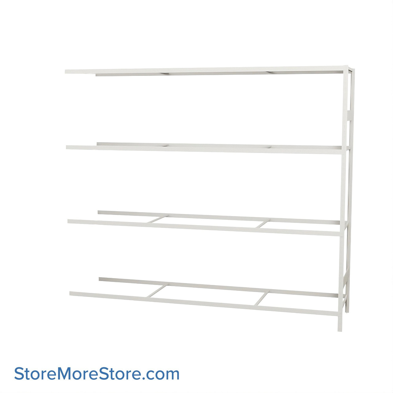 Wide Span Shelving, 96" W x 24" D x 87" H, Open - Adder, Heavy-Duty (12-Gauge), No Decking, 4 Adjustable Levels