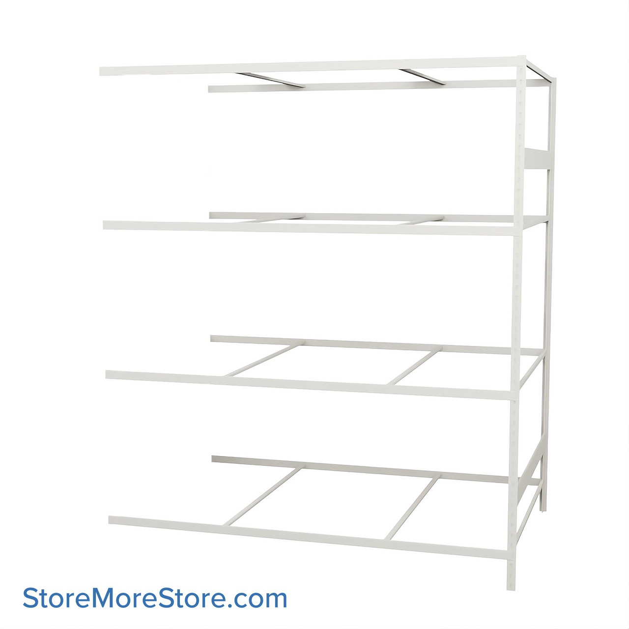 Wide Span Shelving, 72" W x 48" D x 87" H, Open - Adder, Heavy-Duty (12-Gauge), No Decking, 3 Adjustable Levels