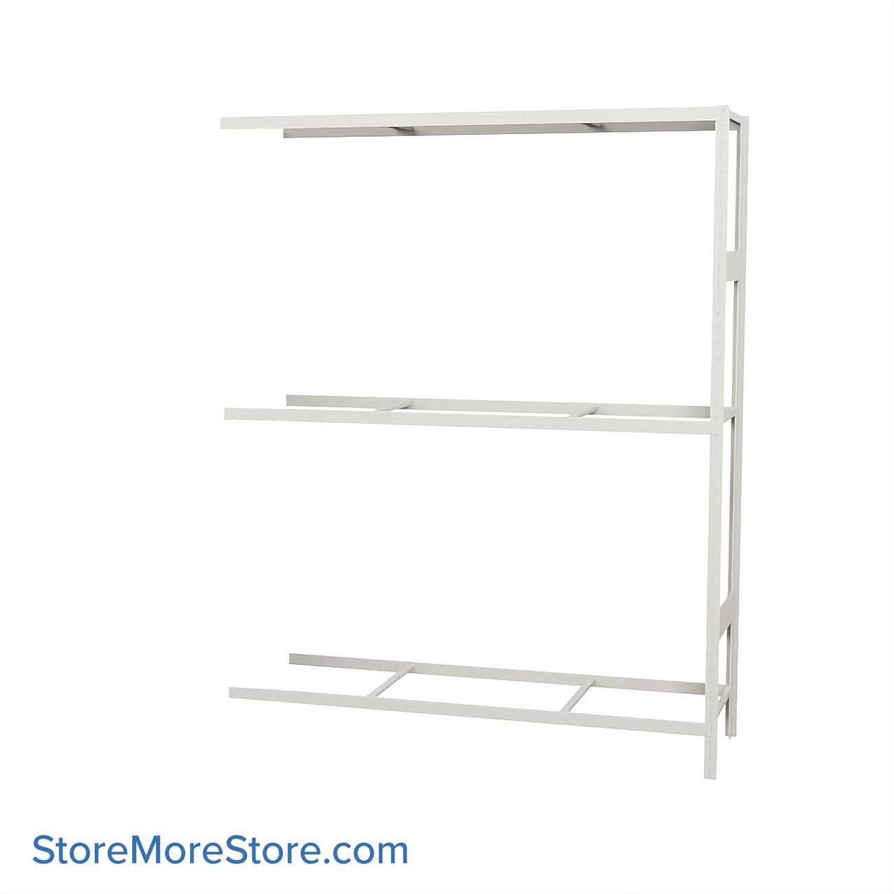 Wide Span Shelving, 60" W x 18" D x 75" H, Open - Adder, Medium-Duty (14-Gauge), No Decking, 3 Adjustable Levels