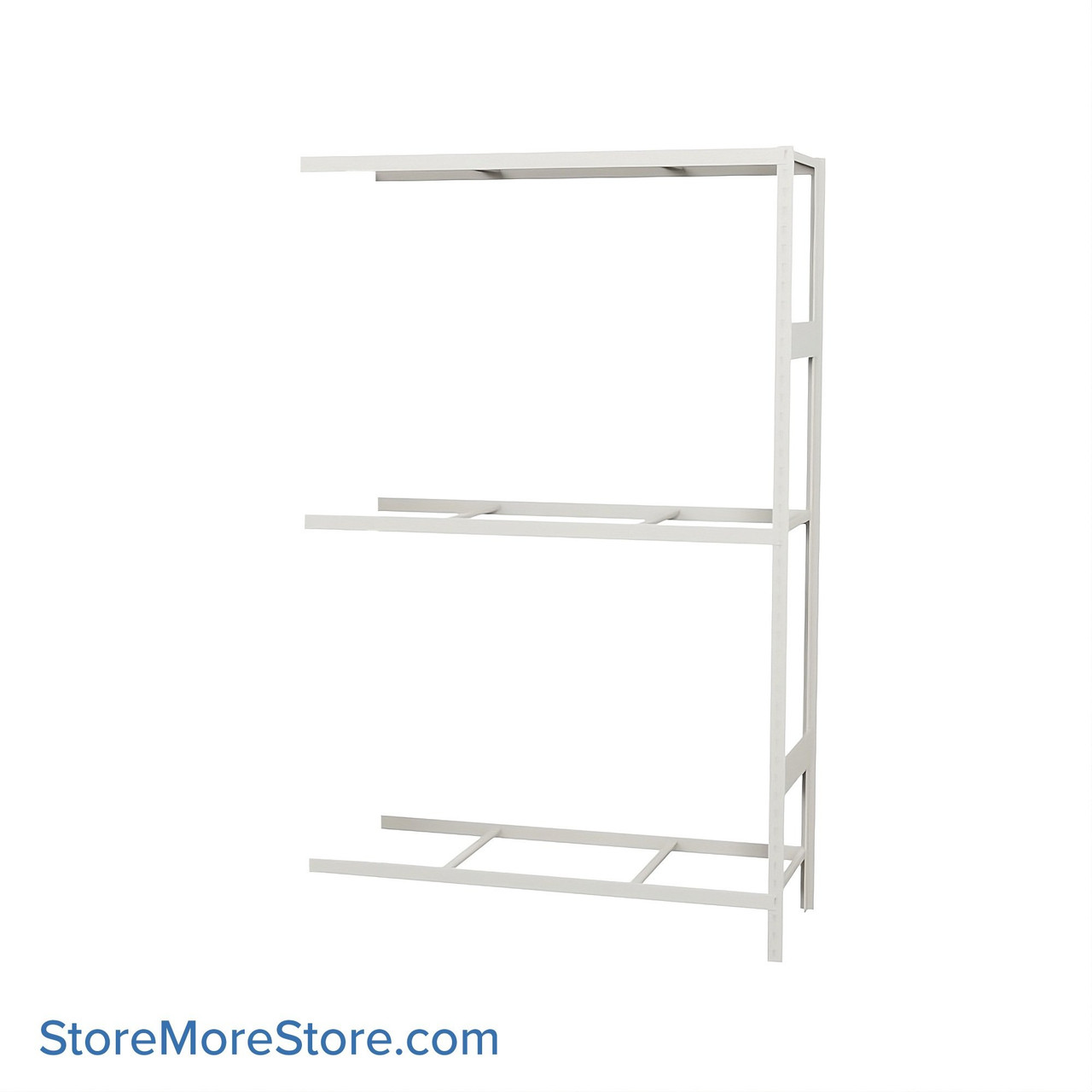 Wide Span Shelving, 48" W x 18" D x 75" H, Open - Adder, Medium-Duty (14-Gauge), No Decking, 3 Adjustable Levels