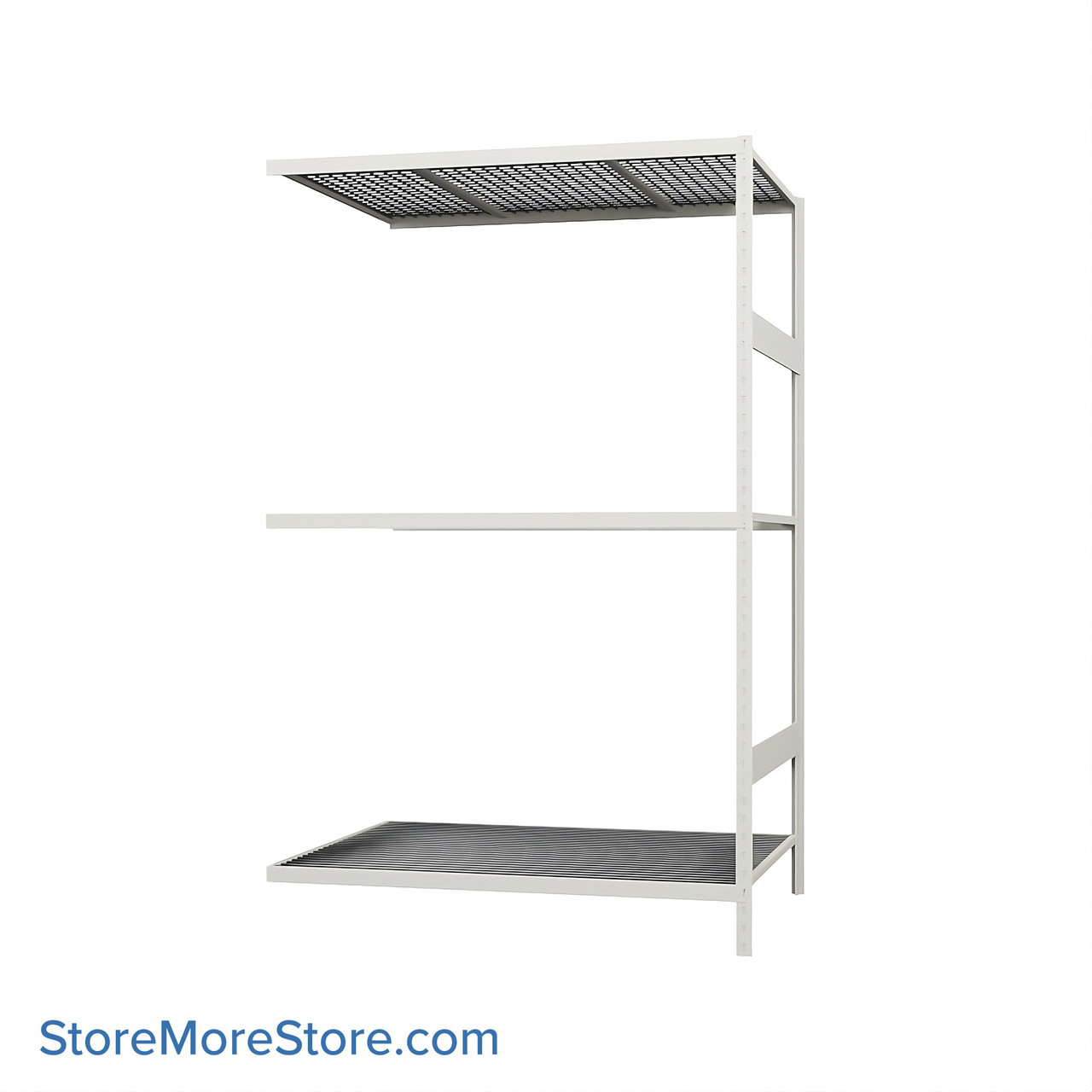 Wide Span Shelving, 48" W x 36" D x 75" H, Open - Adder, Medium-Duty (14-Gauge), Wire, 3 Adjustable Levels