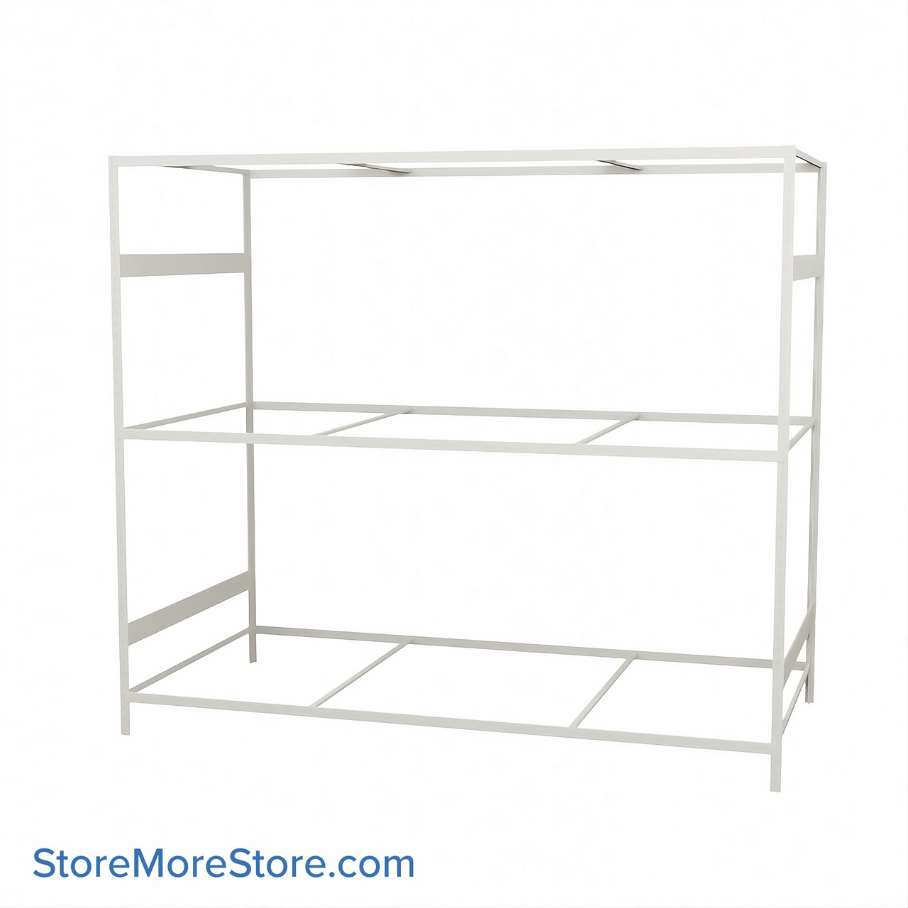Wide Span Shelving, 96" W x 48" D x 87" H, Open - Starter, Heavy-Duty (12-Gauge), No Decking, 3 Adjustable Levels