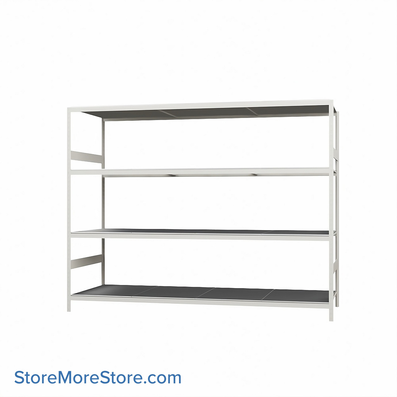 Wide Span Shelving, 96" W x 36" D x 75" H, Open - Starter, Heavy-Duty (12-Gauge), Steel, 4 Adjustable Levels