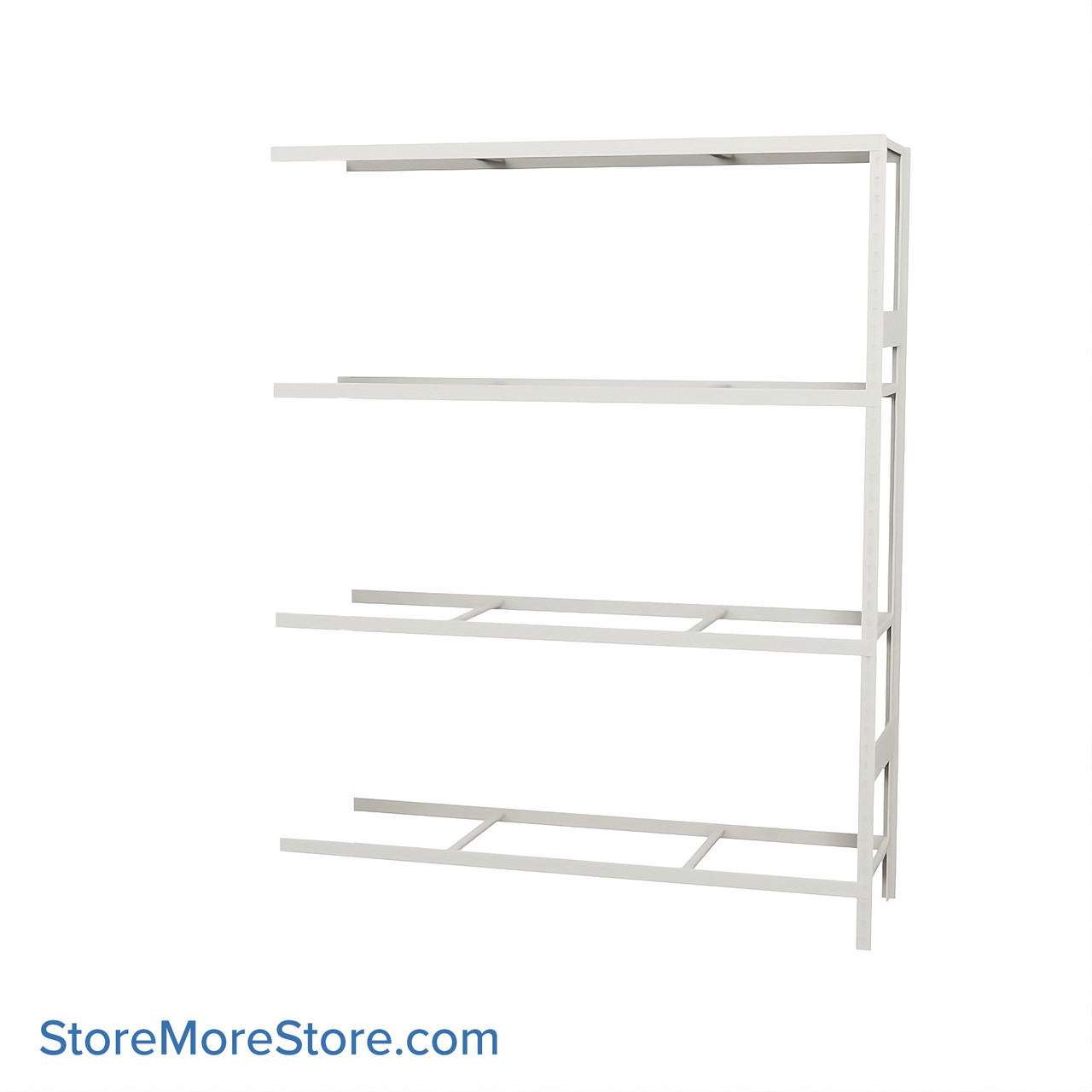 Wide Span Shelving, 60" W x 18" D x 75" H, Open - Adder, Medium-Duty (14-Gauge), No Decking, 4 Adjustable Levels
