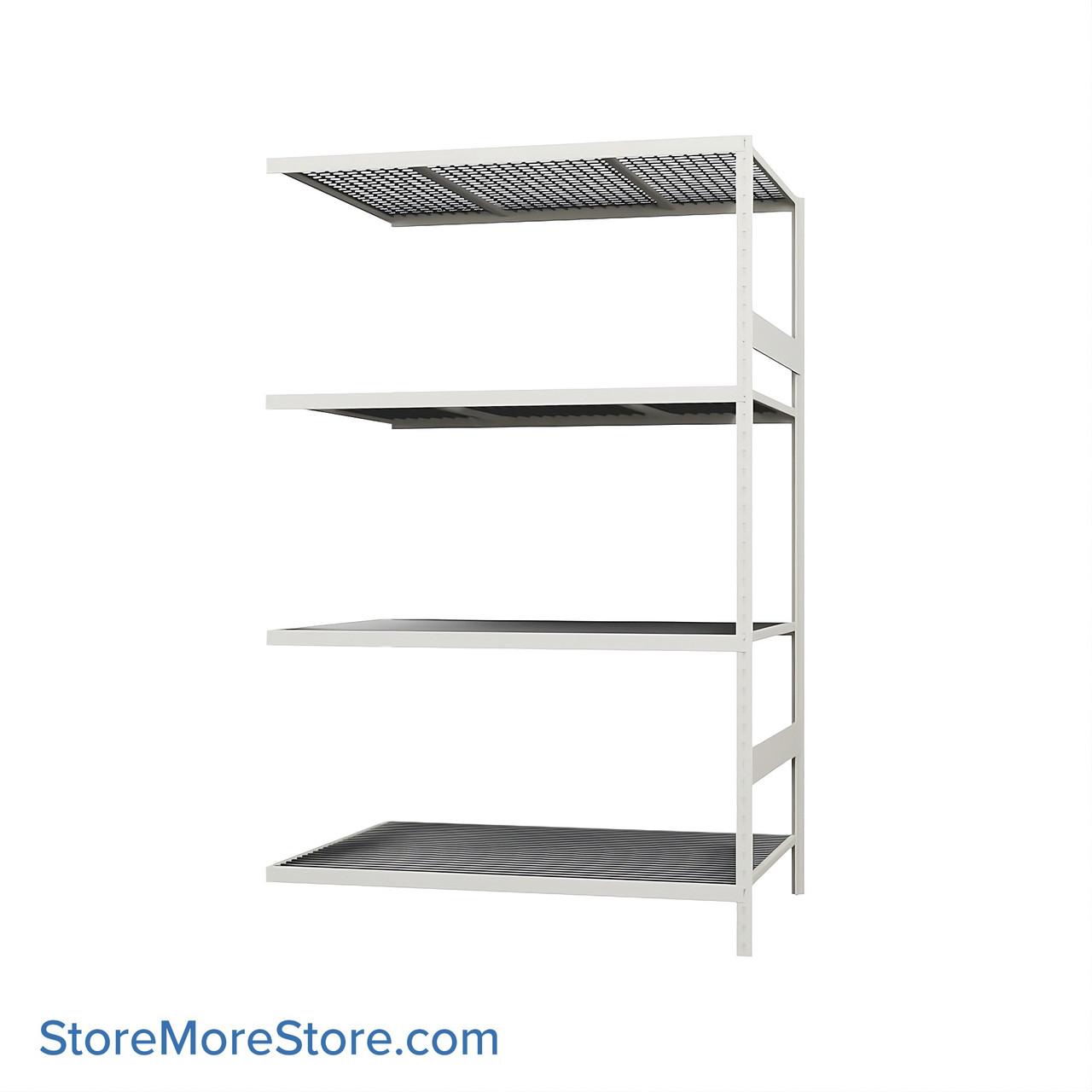 Wide Span Shelving, 48" W x 36" D x 75" H, Open - Adder, Medium-Duty (14-Gauge), Wire, 4 Adjustable Levels