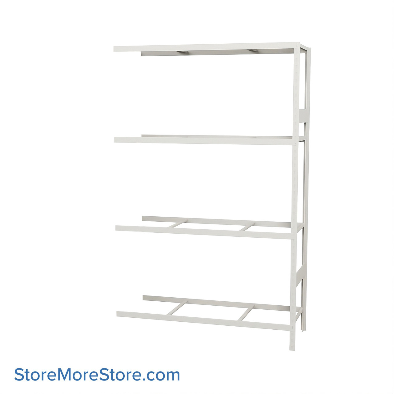 Wide Span Shelving, 48" W x 18" D x 75" H, Open - Adder, Medium-Duty (14-Gauge), No Decking, 4 Adjustable Levels