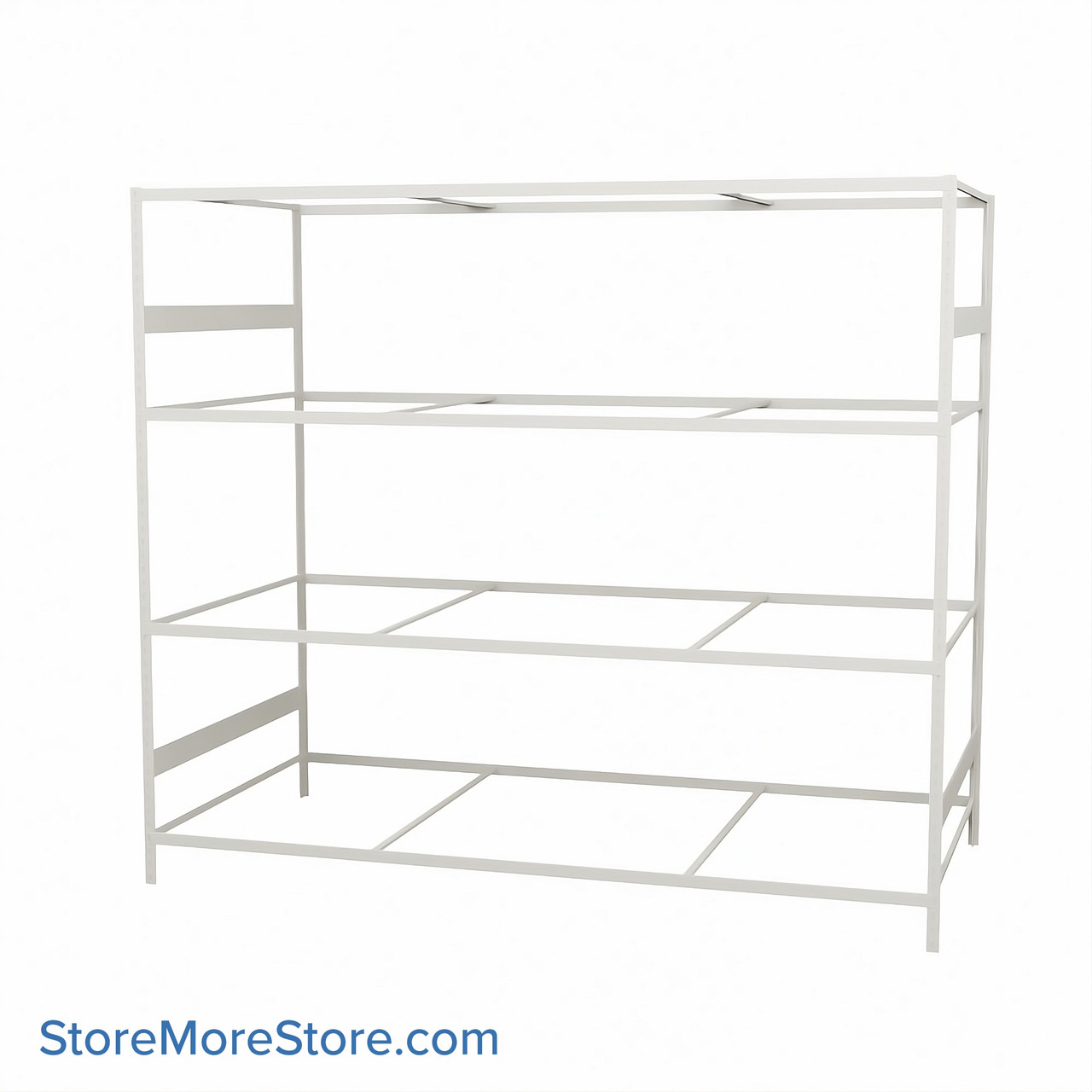 Wide Span Shelving, 96" W x 48" D x 87" H, Open - Starter, Heavy-Duty (12-Gauge), No Decking, 4 Adjustable Levels
