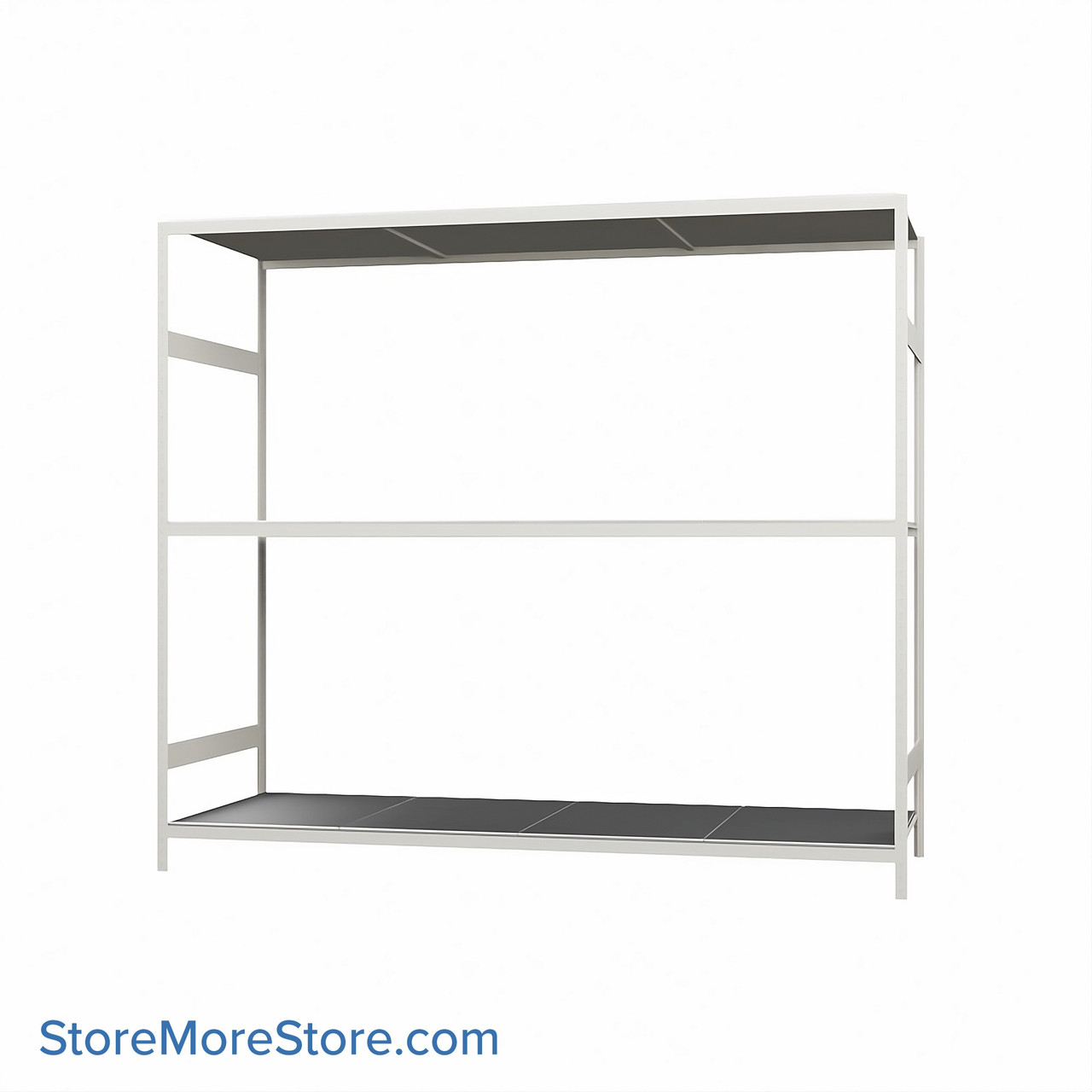 Wide Span Shelving, 96" W x 36" D x 87" H, Open - Starter, Heavy-Duty (12-Gauge), Steel, 3 Adjustable Levels