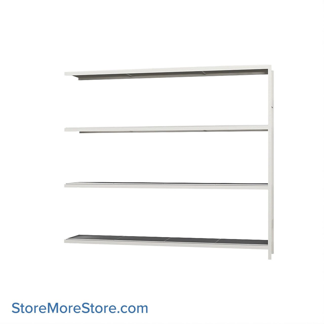 Wide Span Shelving, 96" W x 18" D x 87" H, Open - Adder, Heavy-Duty (12-Gauge), Steel, 4 Adjustable Levels