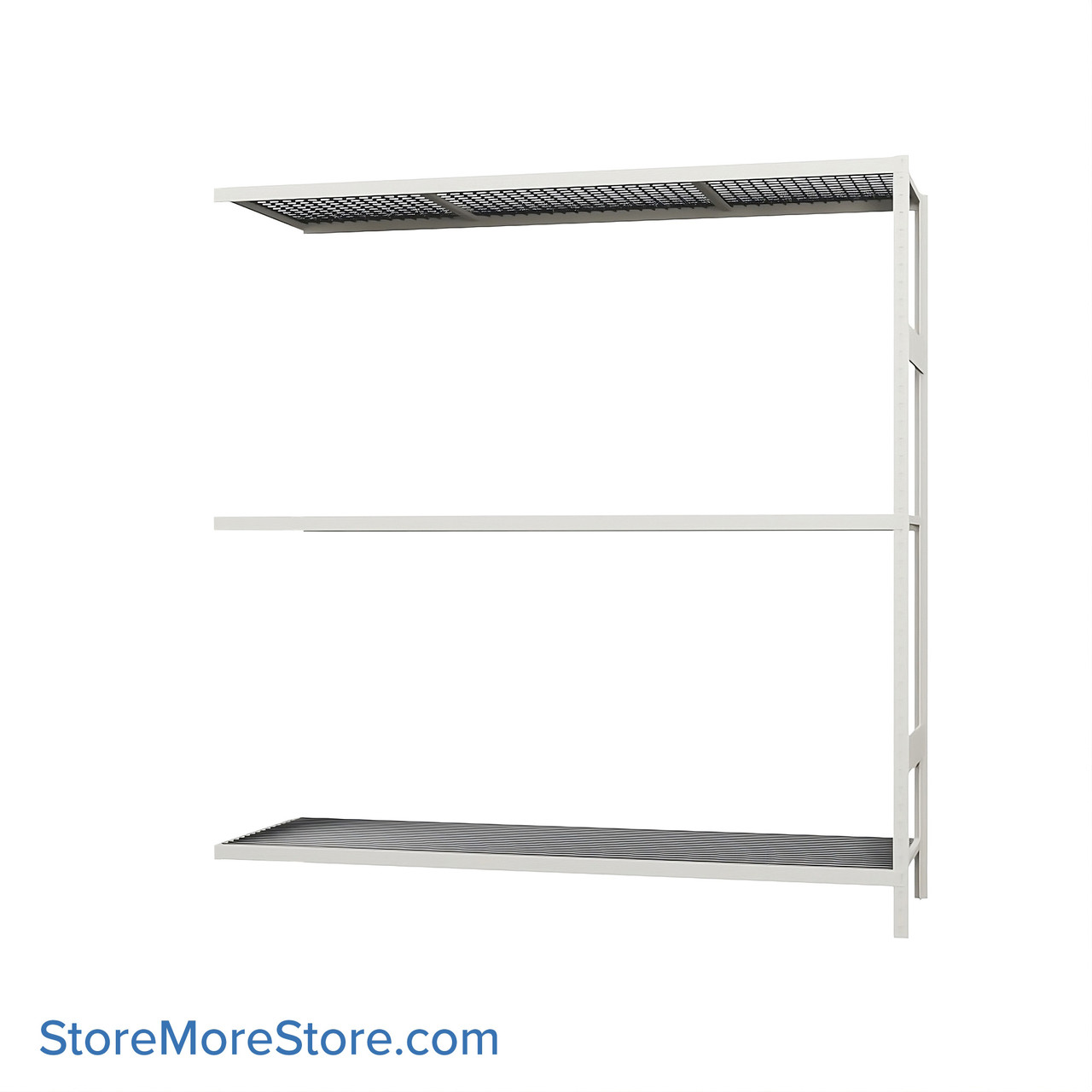 Wide Span Shelving, 72" W x 24" D x 75" H, Open - Adder, Heavy-Duty (12-Gauge), Wire, 3 Adjustable Levels