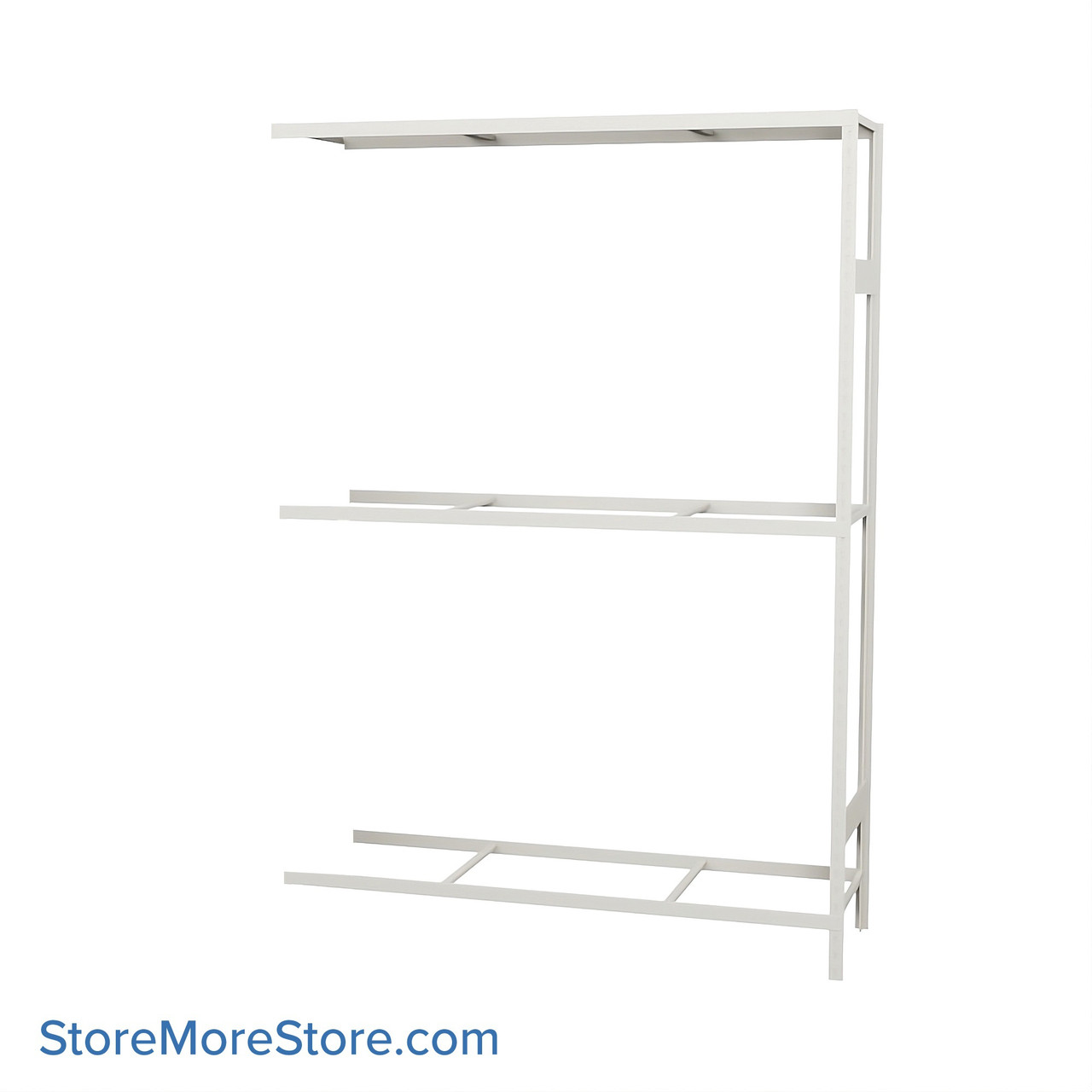 Wide Span Shelving, 60" W x 18" D x 87" H, Open - Adder, Medium-Duty (14-Gauge), No Decking, 3 Adjustable Levels