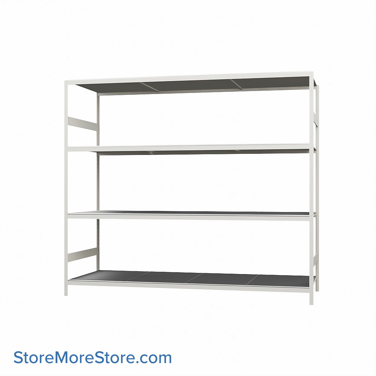 Wide Span Shelving, 96" W x 36" D x 87" H, Open - Starter, Heavy-Duty (12-Gauge), Steel, 4 Adjustable Levels